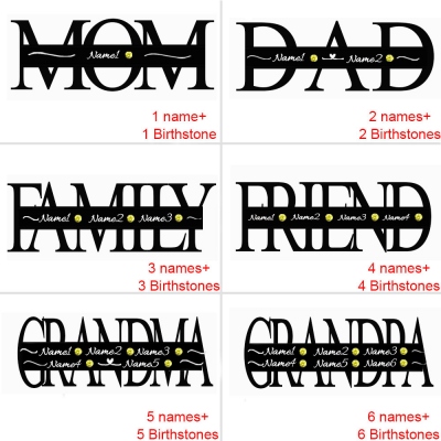 Customized 1-12 Family Names Key Chain Gift for Mother