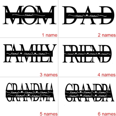 Customized 1-12 Family Names Key Chain Gift for Mother