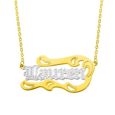 Personalized Wave Shape Name Necklace