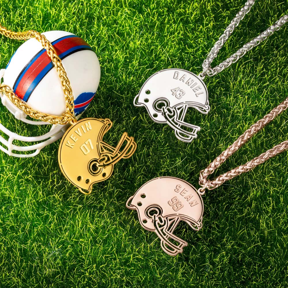 American Football Name Necklace