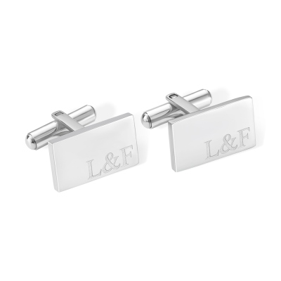 Personalized Engraved Cufflinks with Box, Groom Wedding Cufflinks, Rectangle Cufflinks,  Wedding/Anniversary Gifts for Men/Husband