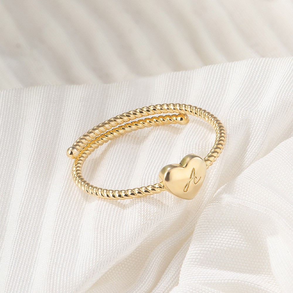 Personalized Twisted Band Initial Ring