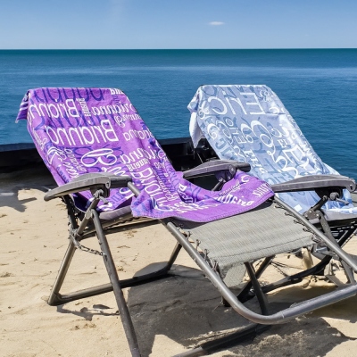 Serviette de vacances personnalisée Word Cloud Beach, serviette de plage personnalisée pour enfants, serviette à séchage rapide, faveur de fête à la piscine, cadeau pour famille/adulte/enfant