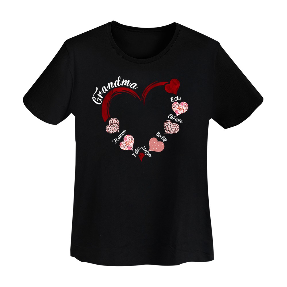Personalized Name Grandma Heart Shirt, Custom Grandma & Grandkids Name Shirt, Nana Crewneck T-shirt/Sweatshirt, Gift for Grandma/Mother