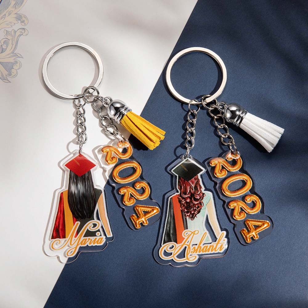 Custom Graduation Keepsake Print Keychain
