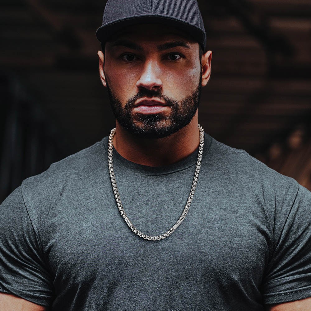 Colar com pingente de elo cubano personalizado com 2 nomes, joias minimalistas personalizadas para homens, presente de dia dos pais/aniversário para pai/namorado/marido