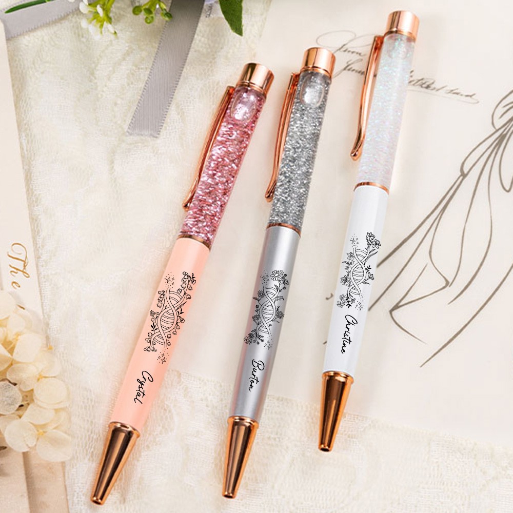 custom glitter quicksand pen
