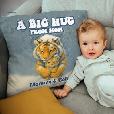 Personalisierte Namen Tiger Hug Kissen, Muttertagsgeschenk, gemütliches Kissen