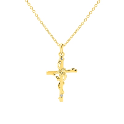 Personalized Cross Bee Necklace with Birthstone, Sterling Silver 925 Minimalist Jewelry, Christmas/Mother's Day/Birthday Gift for Her/Mom/Women