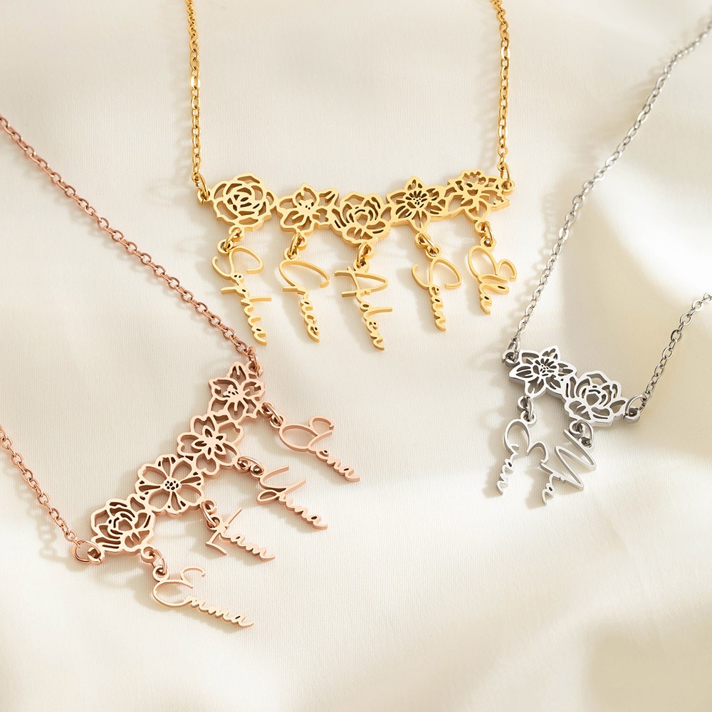 Family Necklace with Kids Names