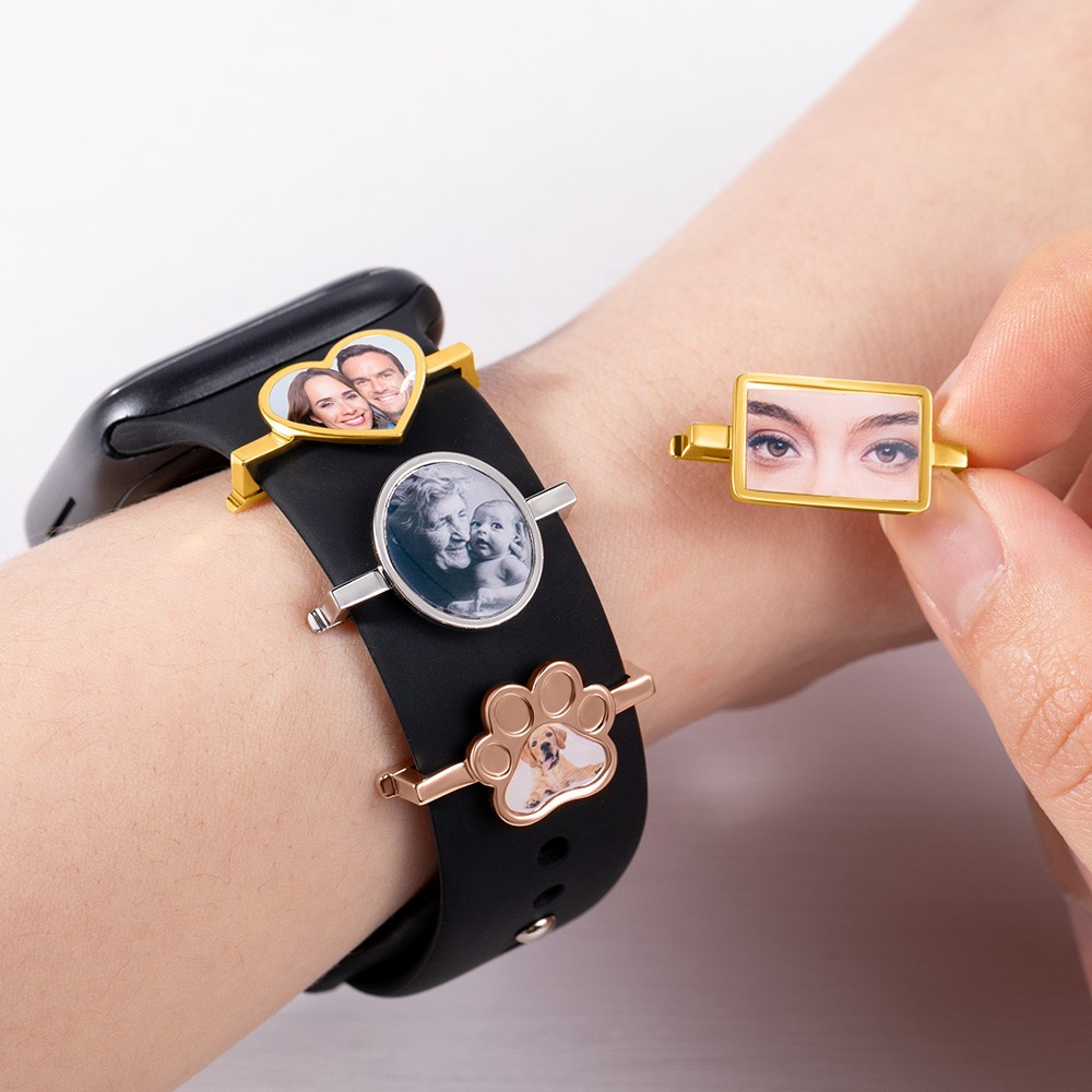 photo watch band charm