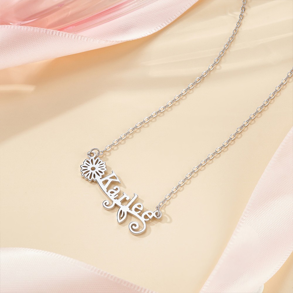 birth month flower necklace