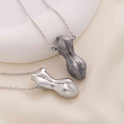 Sterling Silver Human Body Sculpture Pendant – Minimalist Artistic Figure Necklace for Men and Women, Unique Gift for Art Lovers