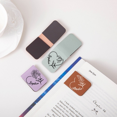 Magnetic Leather Bookmark