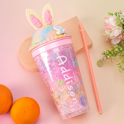 Ice Cream Waffle Bunny Water Bottle