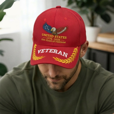 Personalized Embroidered Name 4th of July United States Baseball Cap, 250th Anniversary Eagle Hat, Independence Day Gift for American Family/Patriots