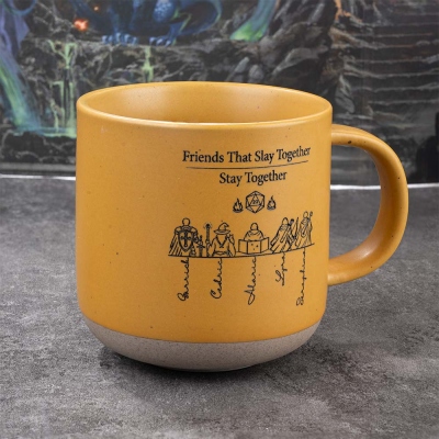Personalized DND Party Mug, Custom Team Classes Character Silhouettes & Player Names, Ceramic Coffee Cup Friends Gift for RPG Fans