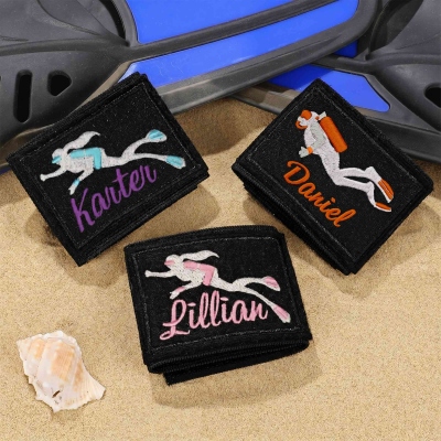 Custom Name Embroidered Scuba Diving Identification Tag, BCD Name Tag Badge, Birthday/Christmas Gift for Female Scuba Divers/Dive Crew/Instructors