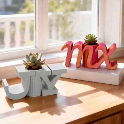 Personalized Name 3D Letter Cute Succulent Planter, Alphabet Mini Desktop Plant Pot, Home Office Decor, Housewarming Gift for Plant Lovers/Friends
