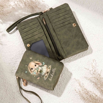 Personalized birth flower wallet