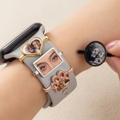photo watch band charm