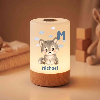 Personalized Name Alphabet Balloon Cartoon Animal Dimmable Touch Control Rechargeable Night Light, Bedroom Decor, Birthday/Christmas Gift for Kids