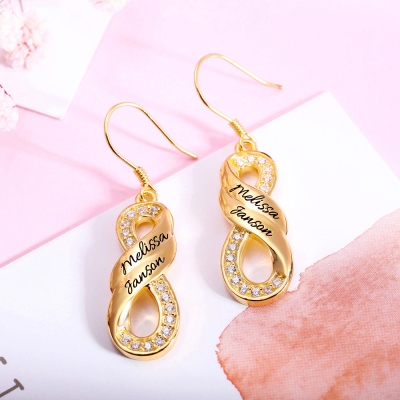 Personalized Infinity Two Name Earrings 