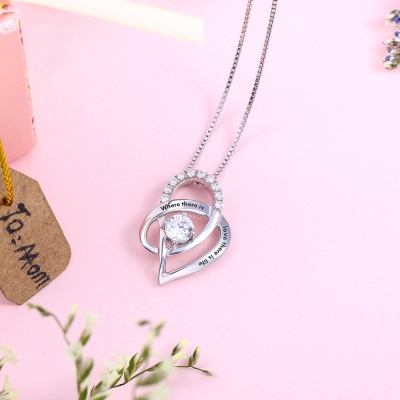 engraved necklace with birthstone	