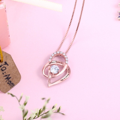  heart pendant with birthstone	