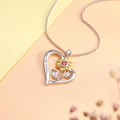 A Flower in Your Heart Personalized Necklace