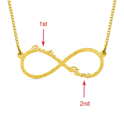 Personalized Sparkling Infinity Name Necklace in Gold