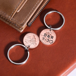 Personalized Penny Keychain Anniversary Gift