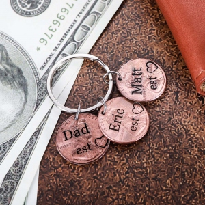 Personalized Penny Keychain for DAD