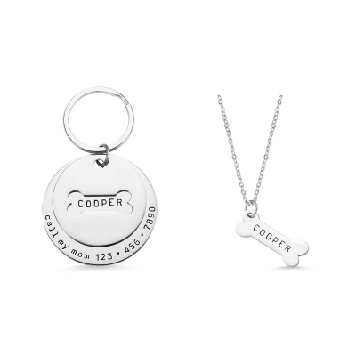 Etiqueta de cuello personalizada y collar de hueso