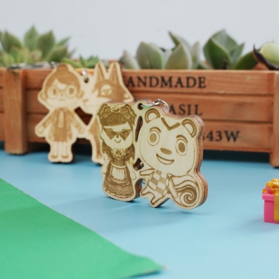 Custom Animal Crossing Character Wooden Keychain