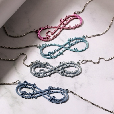 Personalized Colored Infinity Name Necklace