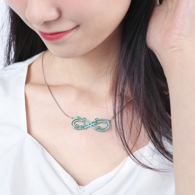Personalized Colorful Infinity Name Necklace
