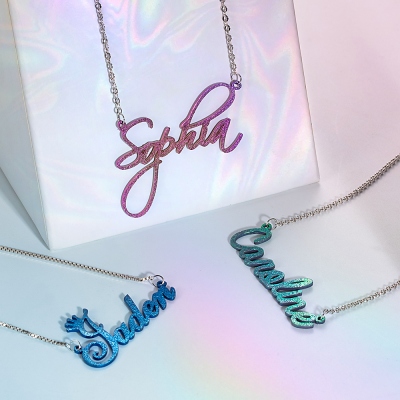 Personalized Colored Name Necklace