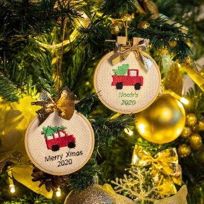 Personalized Christmas Embroidered Ornament for Children