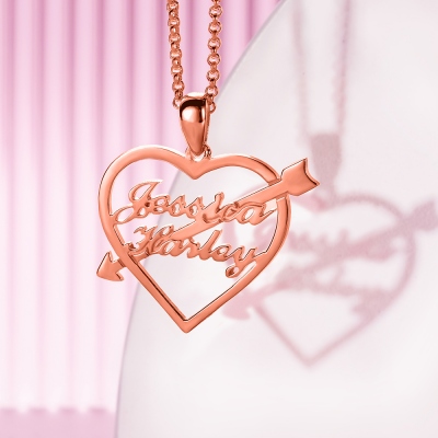 Personalized Heart Arrow Name Necklace