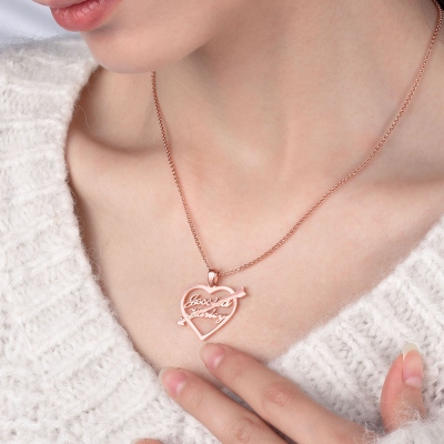 Personalized Heart Arrow Name Necklace