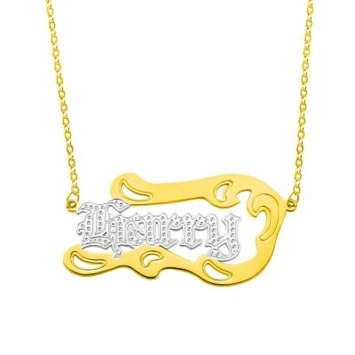 Personalized Wave Shape Name Necklace