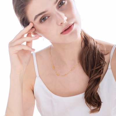 sideways initial necklace