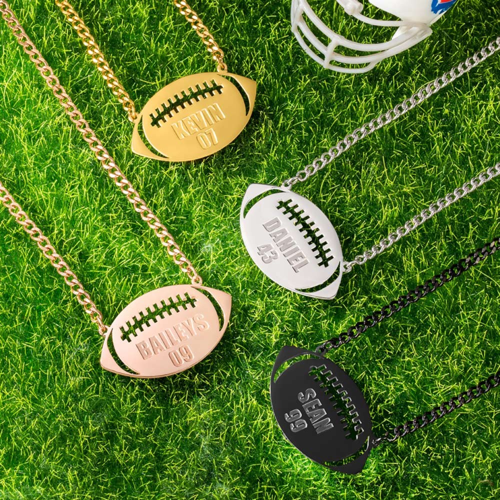 American Football Name Necklace