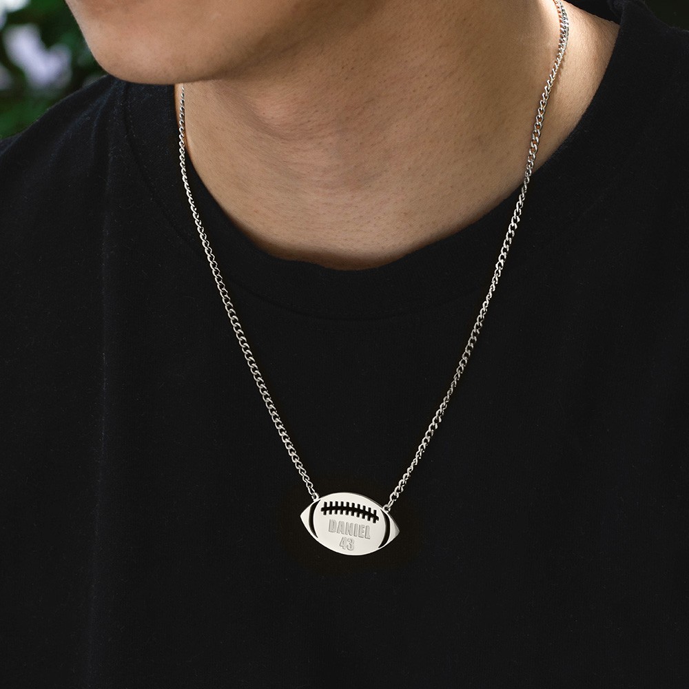 American Football Name Necklace