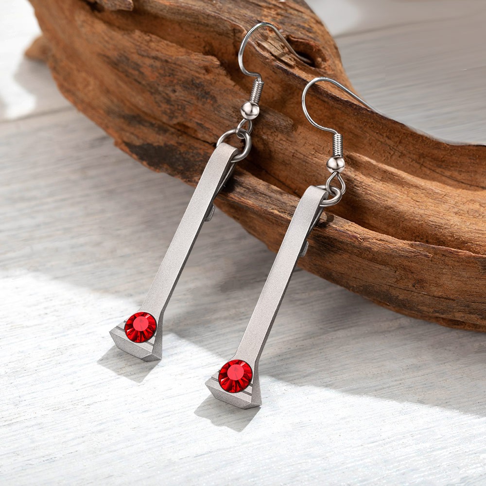 Lucky Horseshoe Nail Dangling Earrings, Stainless Steel Personalized Birthstone Earrings for Horse Lovers Gift