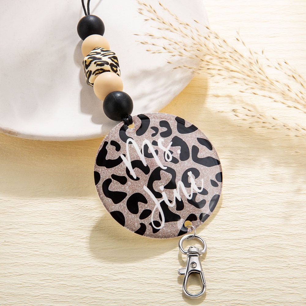 cheetah print lanyard