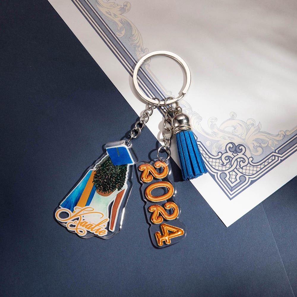 Custom Graduation Keepsake Print Keychain