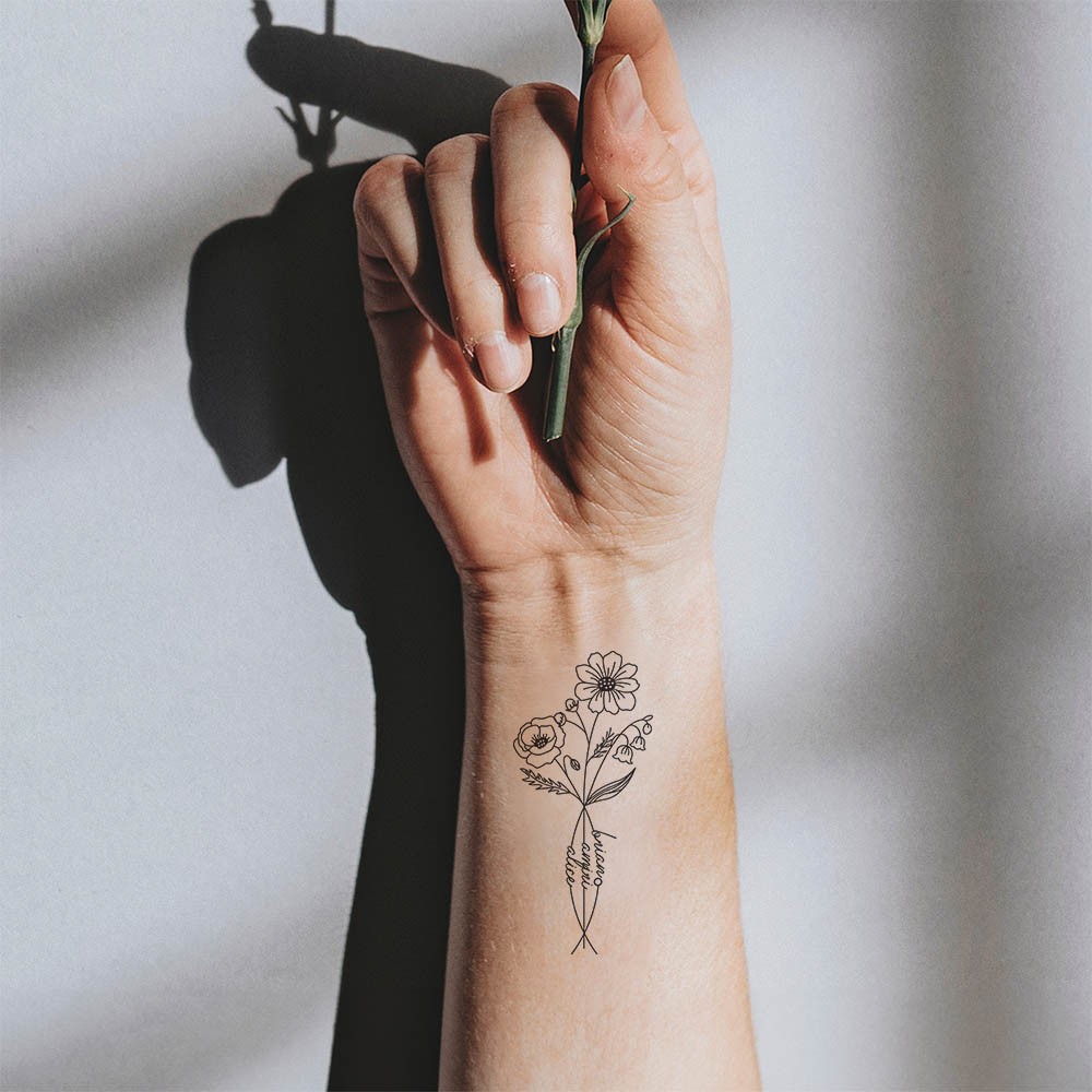 Birth Flower Tattoo Design