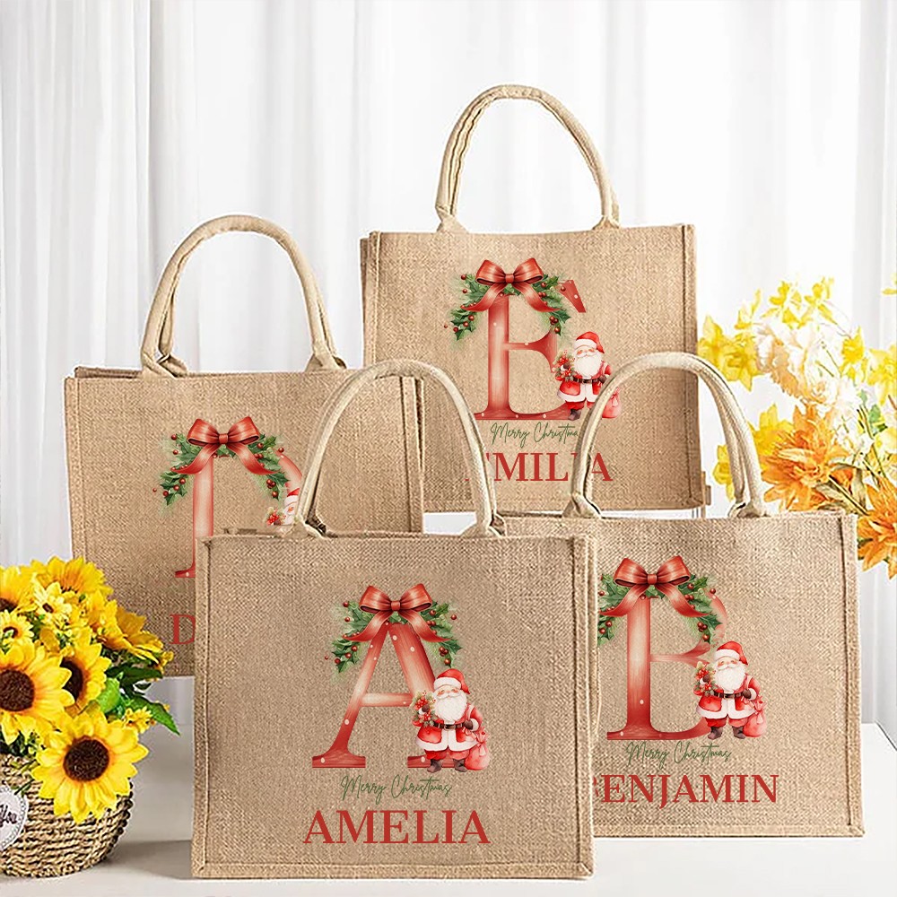 Jute bag with name initial